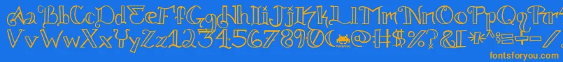 Шрифт Knuckle.Tatz.Fontvir.Us – оранжевые шрифты на синем фоне