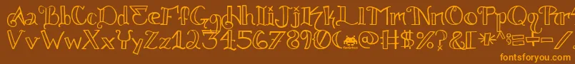 Knuckle.Tatz.Fontvir.Us Font – Orange Fonts on Brown Background