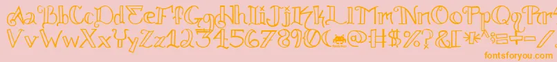 Knuckle.Tatz.Fontvir.Us Font – Orange Fonts on Pink Background