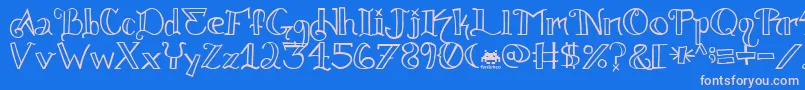 Knuckle.Tatz.Fontvir.Us Font – Pink Fonts on Blue Background