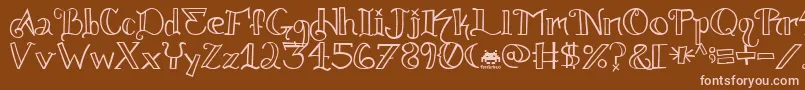 Шрифт Knuckle.Tatz.Fontvir.Us – розовые шрифты на коричневом фоне