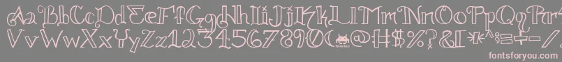 フォントKnuckle.Tatz.Fontvir.Us – 灰色の背景にピンクのフォント