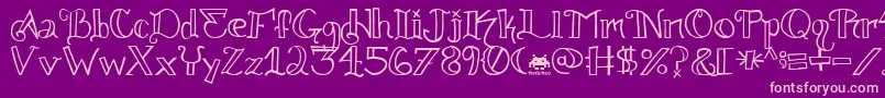 Knuckle.Tatz.Fontvir.Us-Schriftart – Rosa Schriften auf violettem Hintergrund