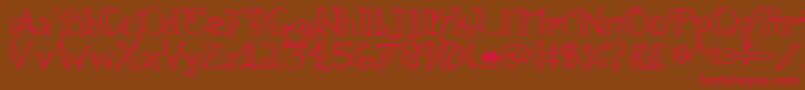 Knuckle.Tatz.Fontvir.Us-Schriftart – Rote Schriften auf braunem Hintergrund