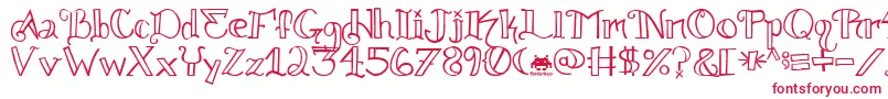 フォントKnuckle.Tatz.Fontvir.Us – 赤い文字