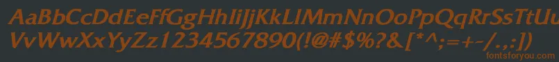 WhitethorningBoldItalic-fontti – ruskeat fontit mustalla taustalla
