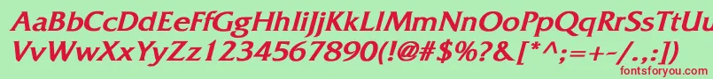 WhitethorningBoldItalic Font – Red Fonts on Green Background