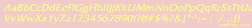 WhitethorningBoldItalic Font – Yellow Fonts on Pink Background