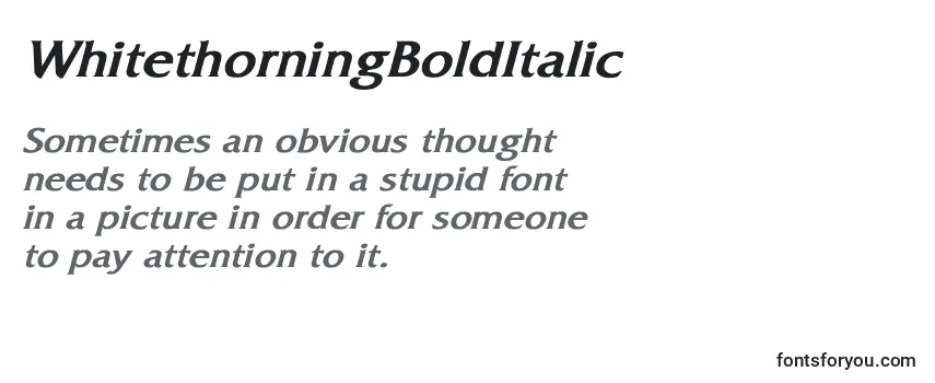 Шрифт WhitethorningBoldItalic