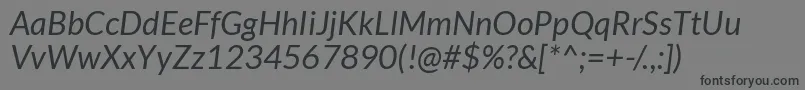 フォントLatoItalic – 黒い文字の灰色の背景