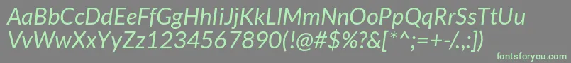 フォントLatoItalic – 灰色の背景に緑のフォント