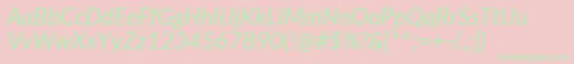 LatoItalic Font – Green Fonts on Pink Background