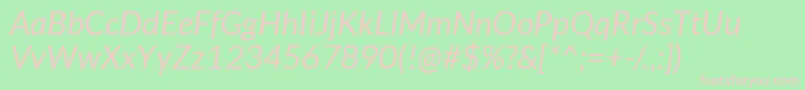 LatoItalic Font – Pink Fonts on Green Background