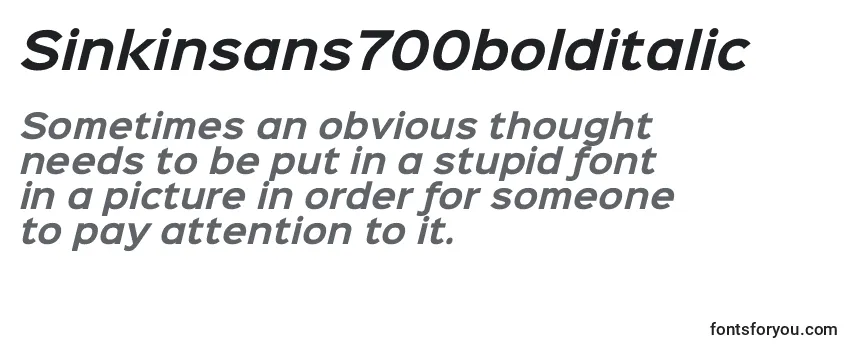 Sinkinsans700bolditalic Font