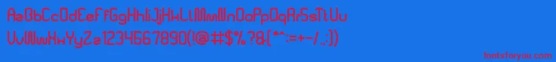 フォントMadeInIndonesia – 赤い文字の青い背景