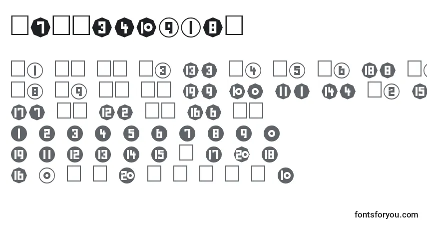 Schriftart NumberPlain – Alphabet, Zahlen, spezielle Symbole