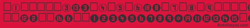 NumberPlain Font – Black Fonts on Red Background