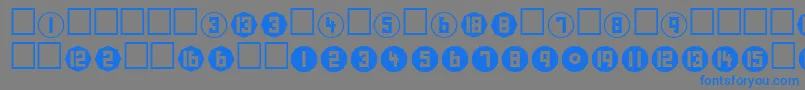 フォントNumberPlain – 灰色の背景に青い文字