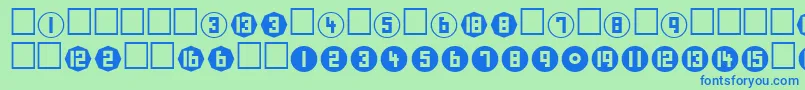 NumberPlain Font – Blue Fonts on Green Background