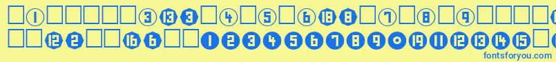 NumberPlain Font – Blue Fonts on Yellow Background