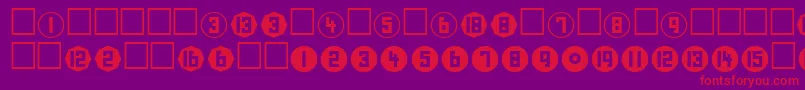 NumberPlain Font – Red Fonts on Purple Background