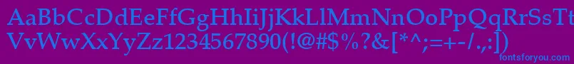PalatinoLtMedium Font – Blue Fonts on Purple Background