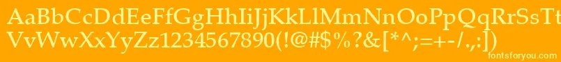 PalatinoLtMedium Font – Yellow Fonts on Orange Background