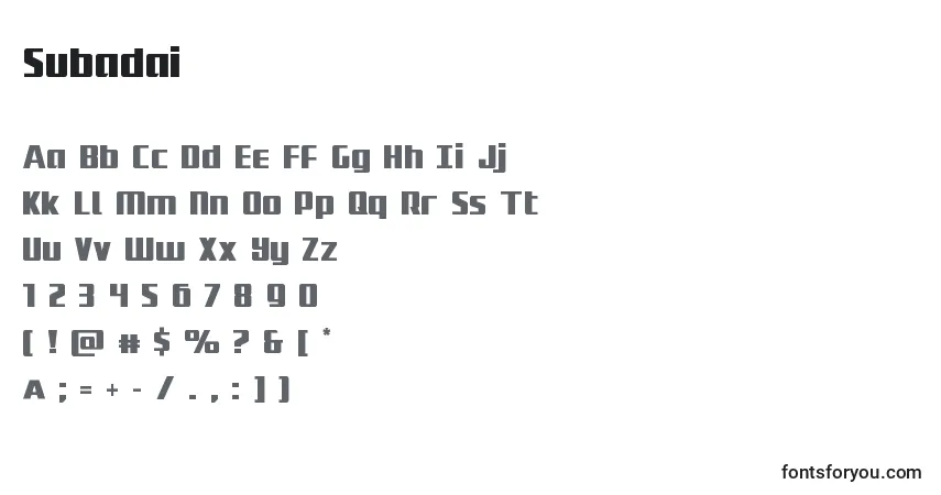 Police Subadai - Alphabet, Chiffres, Caractères Spéciaux