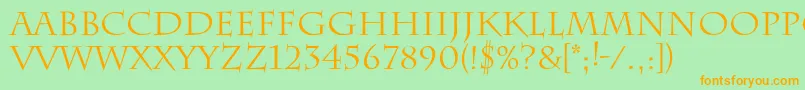 Funnies Font – Orange Fonts on Green Background