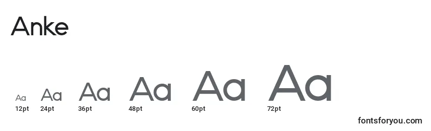 Anke (25738) Font Sizes