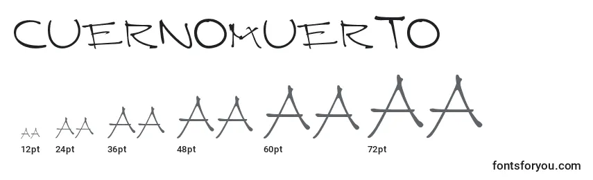 Größen der Schriftart Cuernomuerto