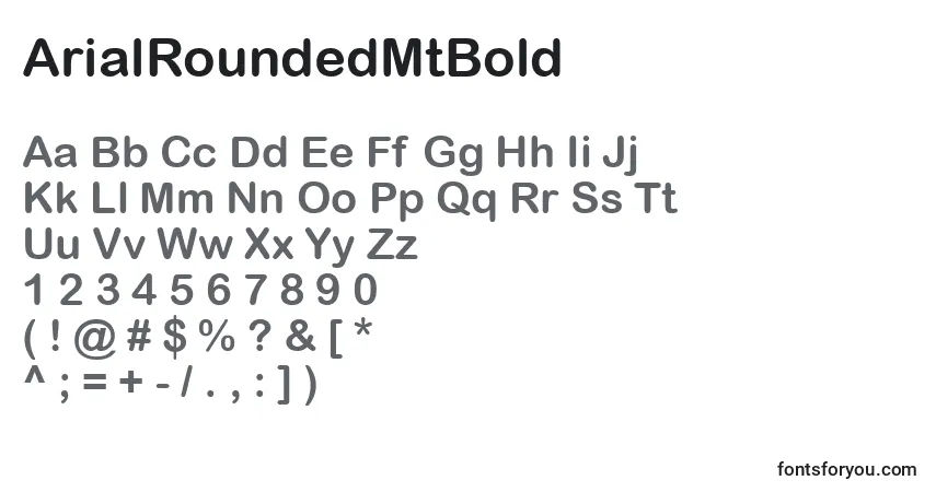 A fonte ArialRoundedMtBold – alfabeto, números, caracteres especiais
