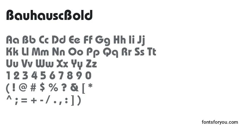 A fonte BauhauscBold – alfabeto, números, caracteres especiais