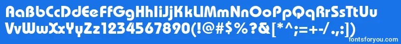 BauhauscBold-Schriftart – Weiße Schriften auf blauem Hintergrund