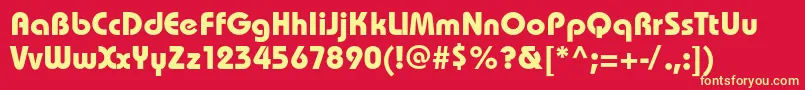 BauhauscBold Font – Yellow Fonts on Red Background