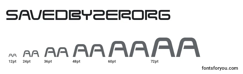 Размеры шрифта SavedByZeroRg