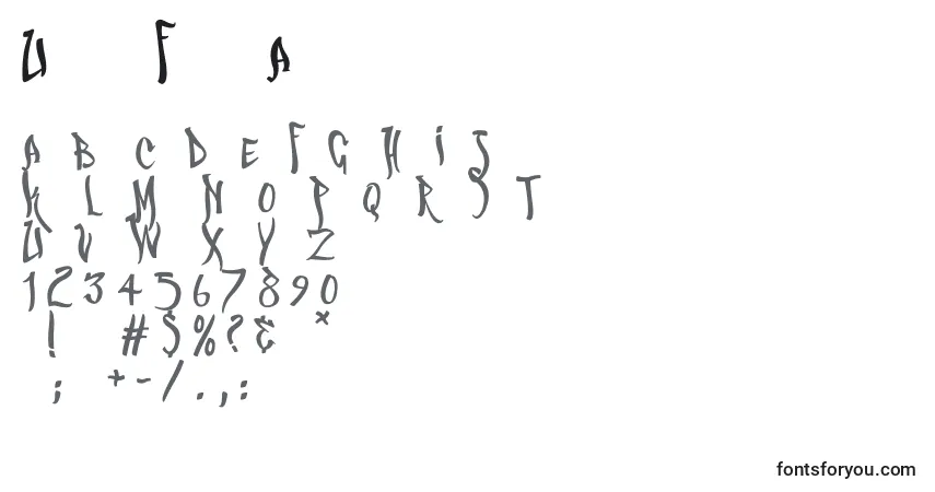 A fonte UrbanFreshAir – alfabeto, números, caracteres especiais