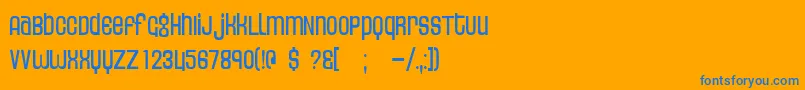 Thin ffy Font – Blue Fonts on Orange Background