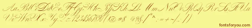 VenskiSadOneMedium-Schriftart – Braune Schriften auf gelbem Hintergrund