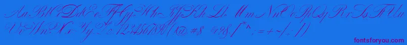 VenskiSadOneMedium-Schriftart – Violette Schriften auf blauem Hintergrund