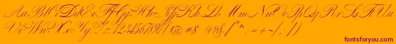 VenskiSadOneMedium-Schriftart – Violette Schriften auf orangefarbenem Hintergrund