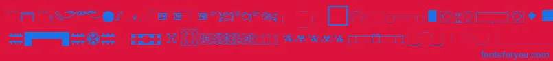 Pfornmtreasures3Layer2-Schriftart – Blaue Schriften auf rotem Hintergrund