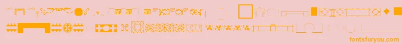 Weitere Informationen zur Pfornmtreasures3Layer2-Schriftart Pfornmtreasures3Layer2-Schriftart – Orangefarbene Schriften auf rosa Hintergrund