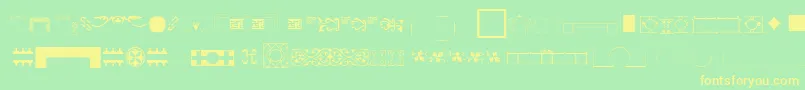 Fonte Pfornmtreasures3Layer2 – fontes amarelas em um fundo verde