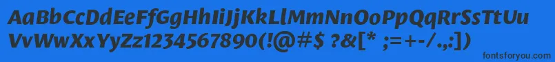 LeksasansproExtraboldItalic Font – Black Fonts on Blue Background