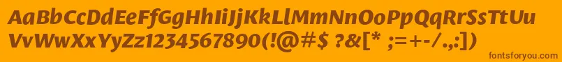 LeksasansproExtraboldItalic Font – Brown Fonts on Orange Background