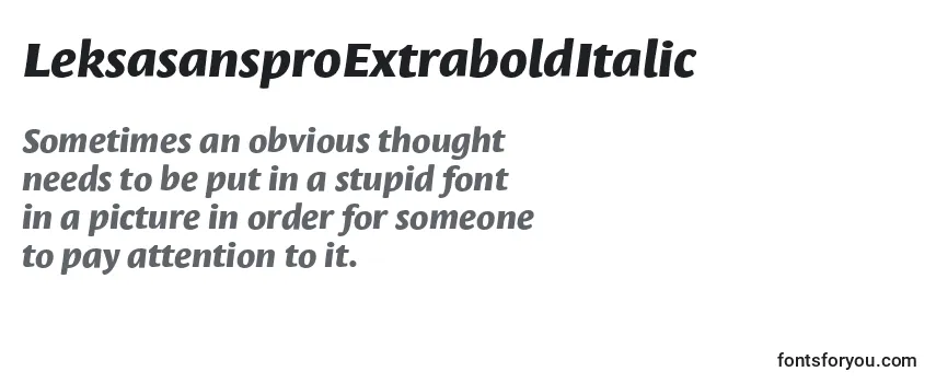 Review of the LeksasansproExtraboldItalic Font