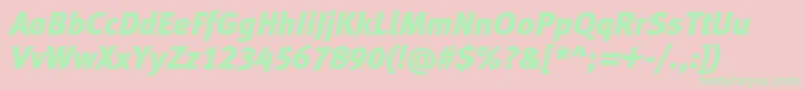 MetablacklfcItalic Font – Green Fonts on Pink Background