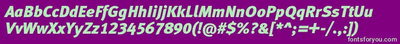 Шрифт MetablacklfcItalic – зелёные шрифты на фиолетовом фоне