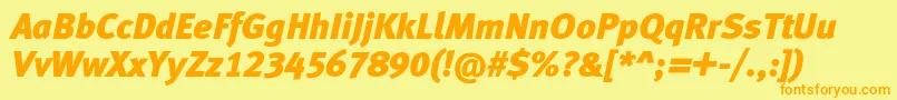 MetablacklfcItalic Font – Orange Fonts on Yellow Background